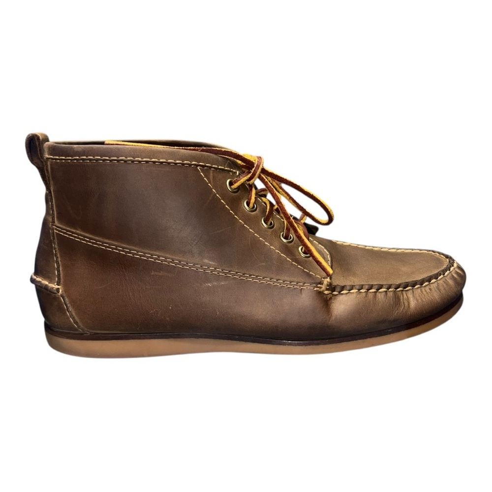 LL Bean Signature Eastport Moc Chukka Boots Mens 9.5 D Brown Leather 281251 - Picture 4 of 8